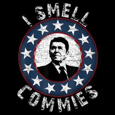 Ronald Reagan I Smell Commies Retro Vintage Political Humor T-Shirt