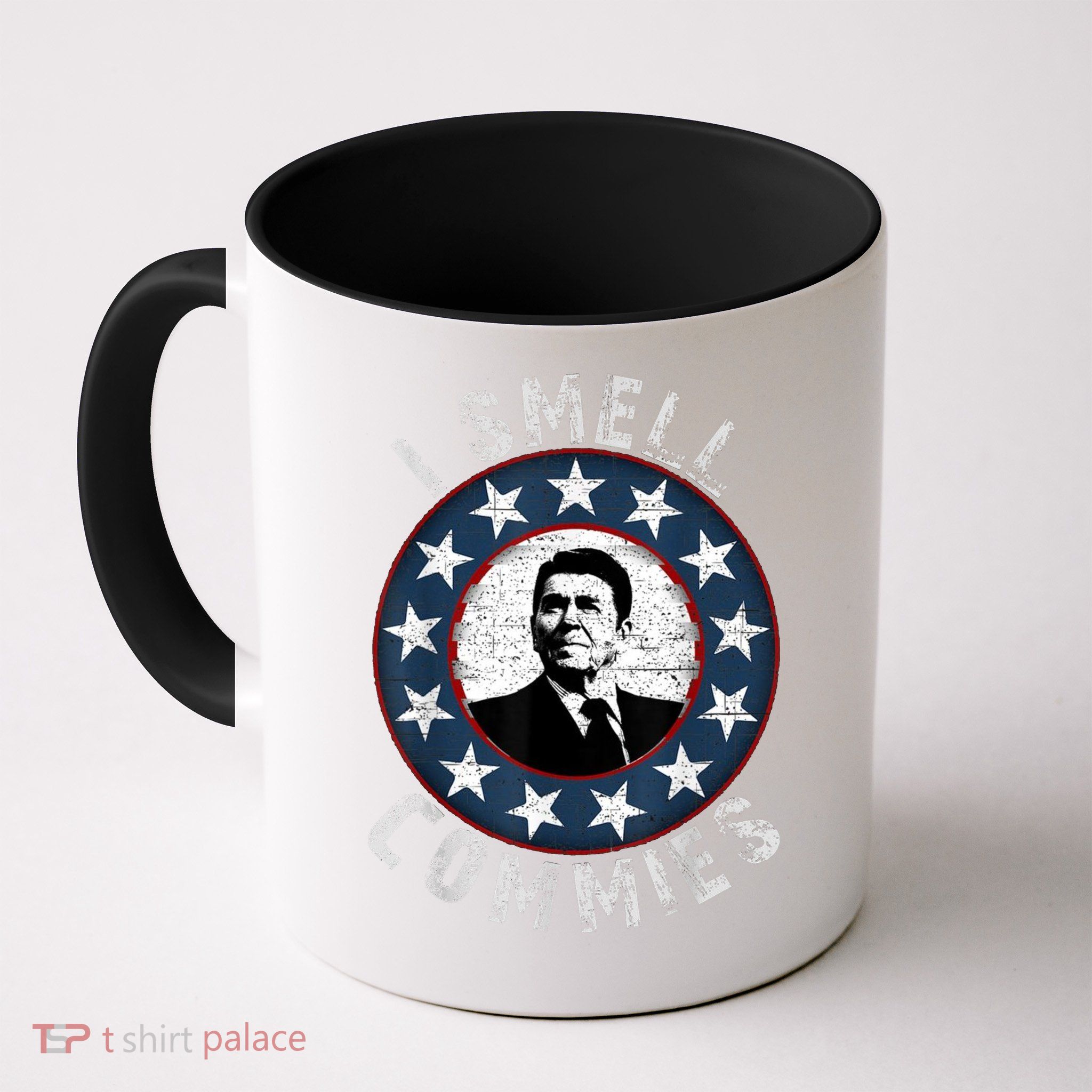 Ronald Reagan I Smell Commies Retro Vintage Political Humor Coffee Mug