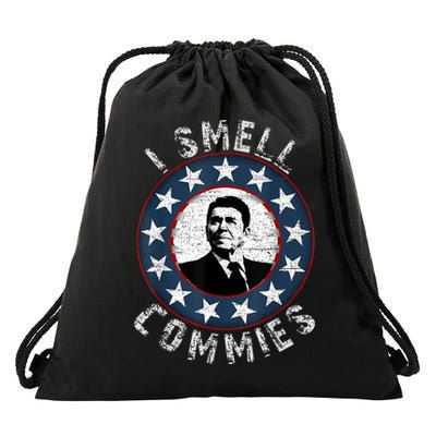 Ronald Reagan I Smell Commies Retro Vintage Political Humor Drawstring Bag