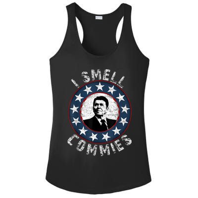Ronald Reagan I Smell Commies Retro Vintage Political Humor Ladies PosiCharge Competitor Racerback Tank