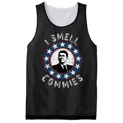 Ronald Reagan I Smell Commies Retro Vintage Political Humor Mesh Reversible Basketball Jersey Tank