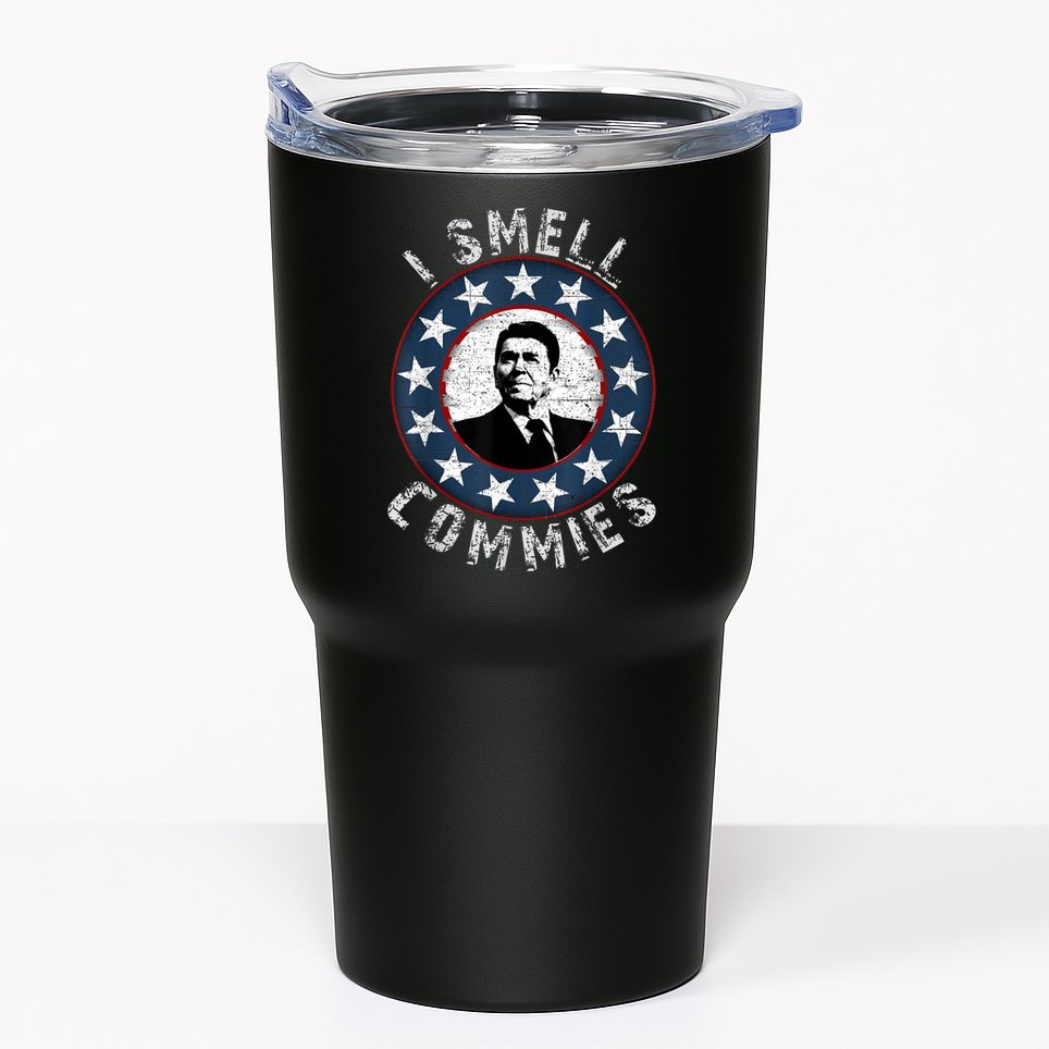Ronald Reagan I Smell Commies Retro Vintage Political Humor Tumbler
