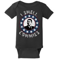 Ronald Reagan I Smell Commies Retro Vintage Political Humor Baby Bodysuit