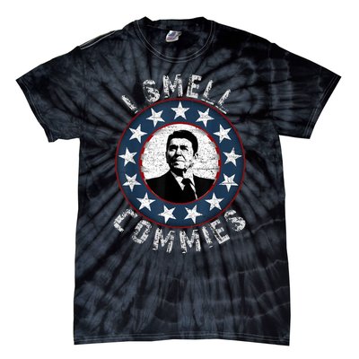 Ronald Reagan I Smell Commies Retro Vintage Political Humor Tie-Dye T-Shirt