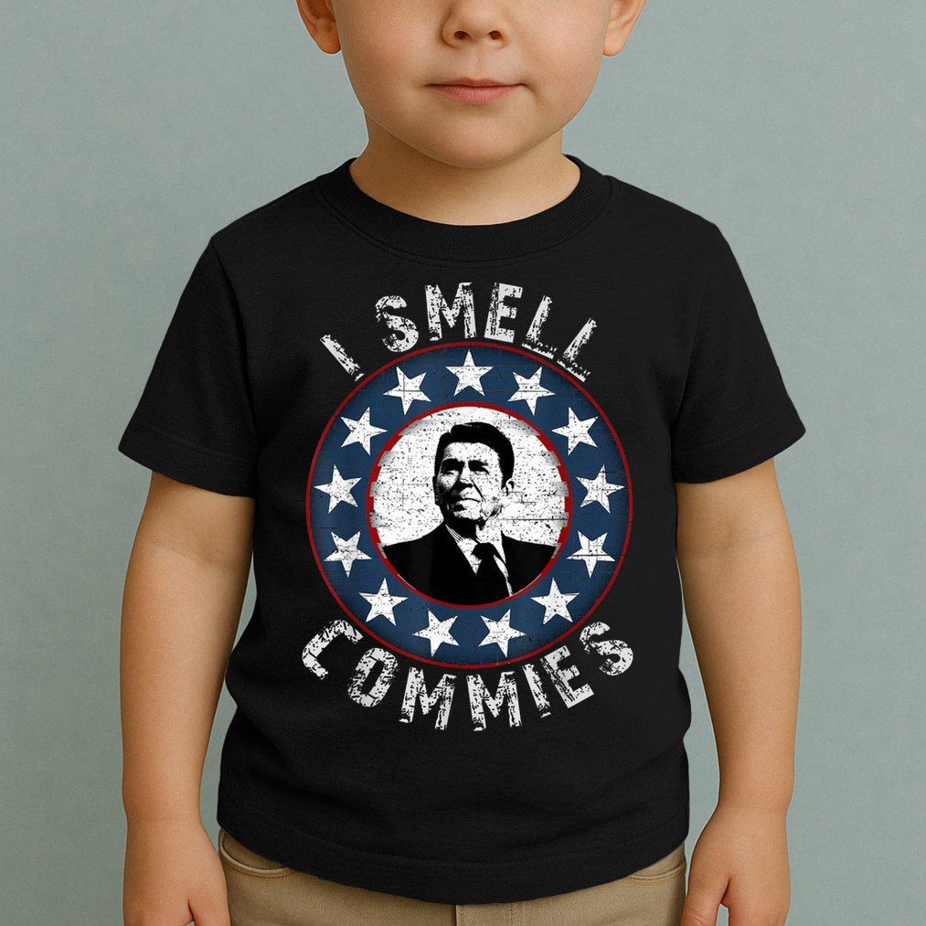 Ronald Reagan I Smell Commies Retro Vintage Political Humor Toddler T-Shirt