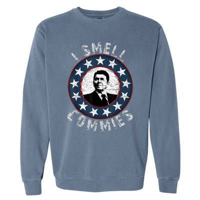 Ronald Reagan I Smell Commies Retro Vintage Political Humor Garment-Dyed Sweatshirt