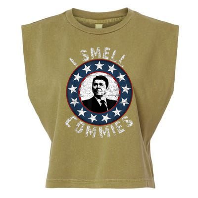 Ronald Reagan I Smell Commies Retro Vintage Political Humor Garment-Dyed Women's Muscle Tee