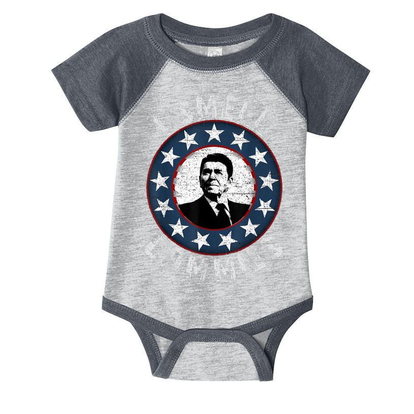 Ronald Reagan I Smell Commies Retro Vintage Political Humor Infant Baby Jersey Bodysuit