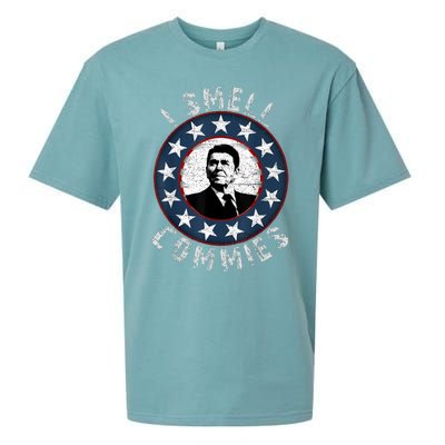 Ronald Reagan I Smell Commies Retro Vintage Political Humor Sueded Cloud Jersey T-Shirt