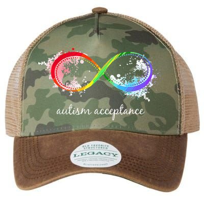 retro Red Instead Autism Autism Acceptance Legacy Tie Dye Trucker Hat