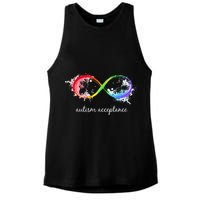 retro Red Instead Autism Autism Acceptance Ladies PosiCharge Tri-Blend Wicking Tank