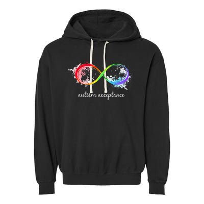retro Red Instead Autism Autism Acceptance Garment-Dyed Fleece Hoodie
