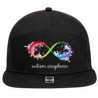 retro Red Instead Autism Autism Acceptance 7 Panel Mesh Trucker Snapback Hat