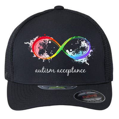 retro Red Instead Autism Autism Acceptance Flexfit Unipanel Trucker Cap
