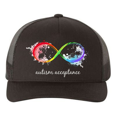 retro Red Instead Autism Autism Acceptance Yupoong Adult 5-Panel Trucker Hat