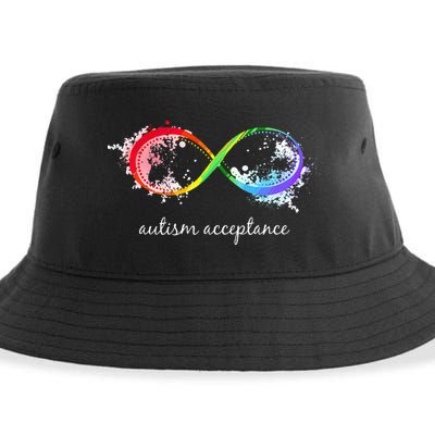 retro Red Instead Autism Autism Acceptance Sustainable Bucket Hat