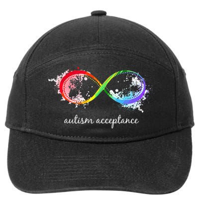 retro Red Instead Autism Autism Acceptance 7-Panel Snapback Hat