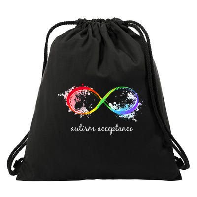 retro Red Instead Autism Autism Acceptance Drawstring Bag