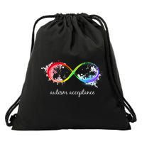 retro Red Instead Autism Autism Acceptance Drawstring Bag