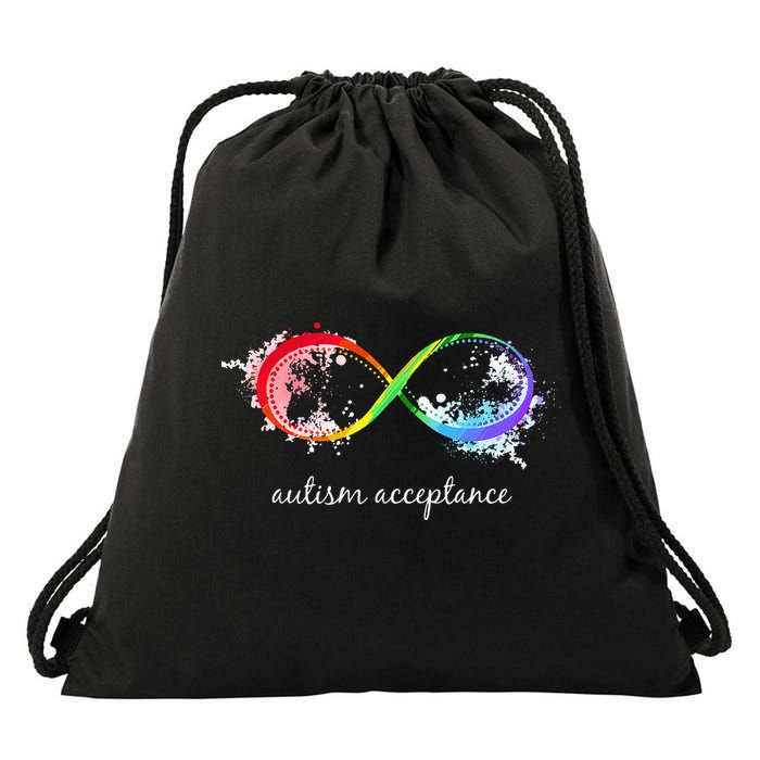 retro Red Instead Autism Autism Acceptance Drawstring Bag