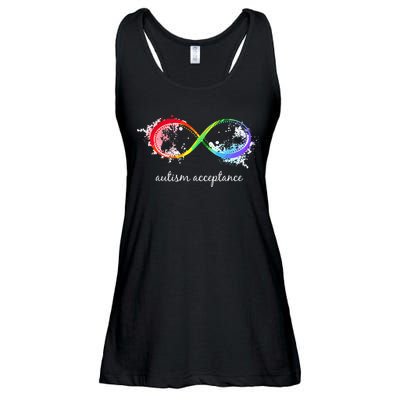 retro Red Instead Autism Autism Acceptance Ladies Essential Flowy Tank