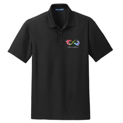 retro Red Instead Autism Autism Acceptance Dry Zone Grid Polo
