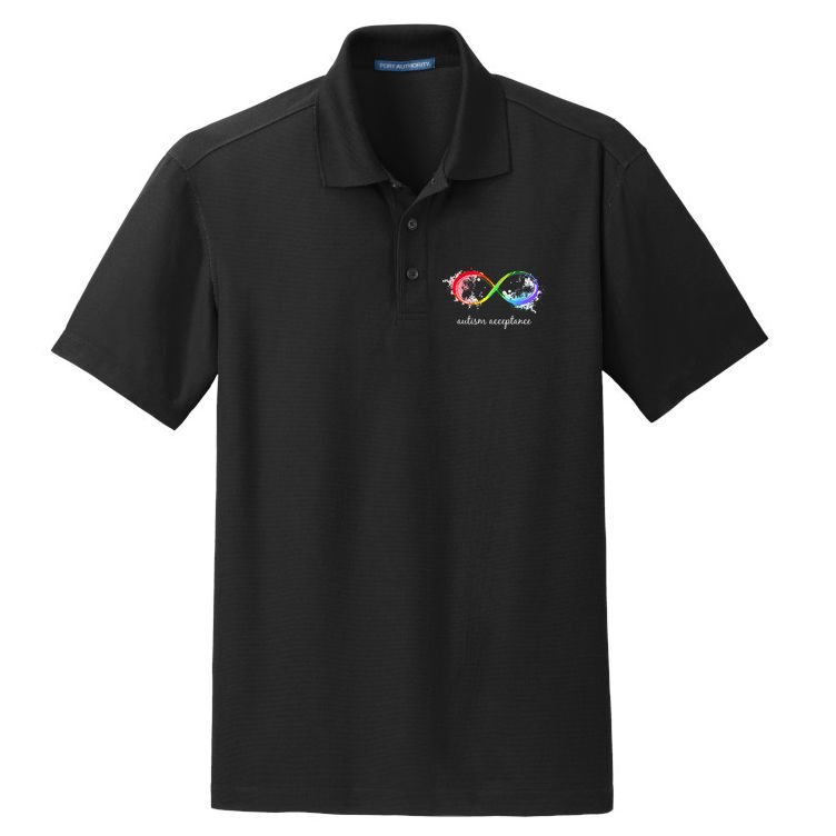retro Red Instead Autism Autism Acceptance Dry Zone Grid Polo