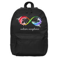 retro Red Instead Autism Autism Acceptance 16 in Basic Backpack