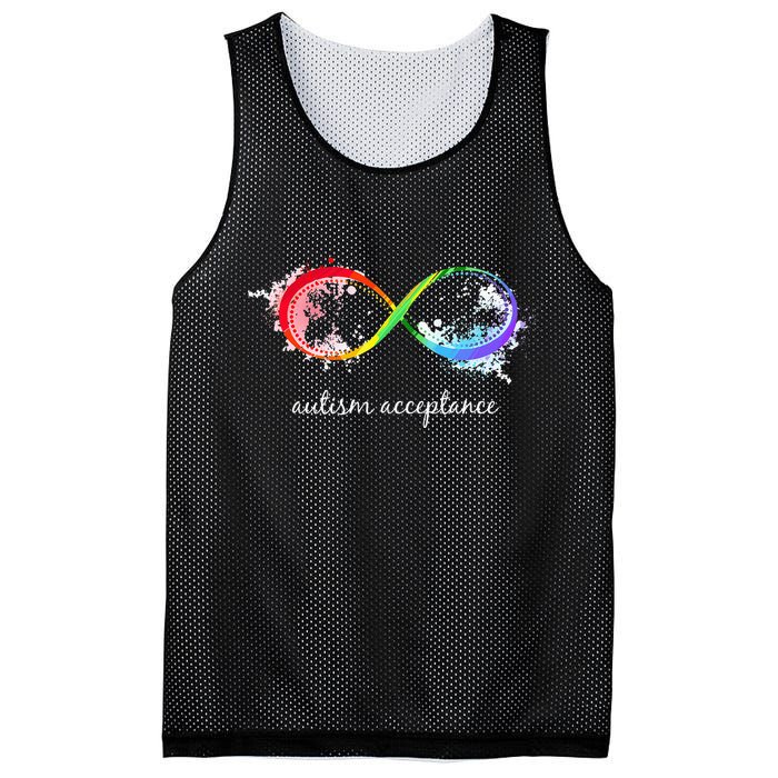 retro Red Instead Autism Autism Acceptance Mesh Reversible Basketball Jersey Tank