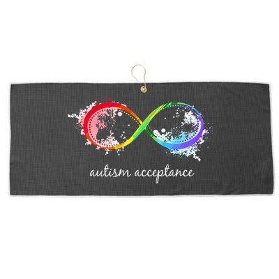 retro Red Instead Autism Autism Acceptance Large Microfiber Waffle Golf Towel