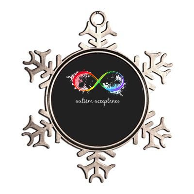 retro Red Instead Autism Autism Acceptance Metallic Star Ornament
