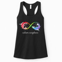 retro Red Instead Autism Autism Acceptance Womens Tank Top
