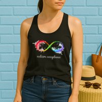 retro Red Instead Autism Autism Acceptance Womens Tank Top