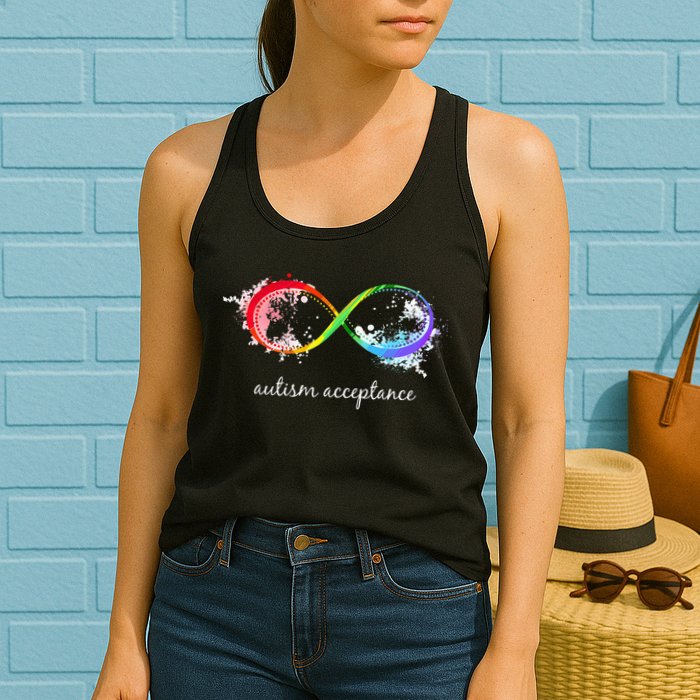 retro Red Instead Autism Autism Acceptance Womens Tank Top
