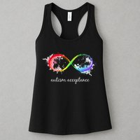 retro Red Instead Autism Autism Acceptance Womens Tank Top
