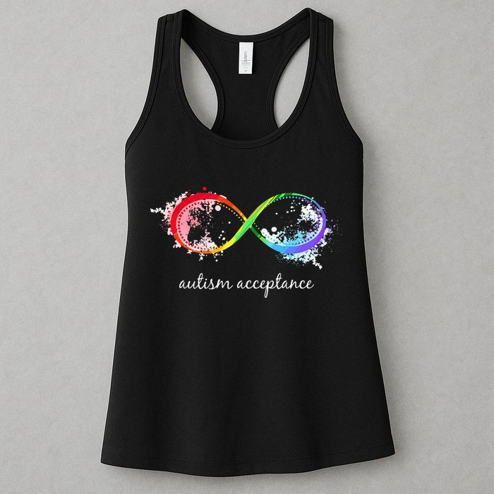 retro Red Instead Autism Autism Acceptance Womens Tank Top