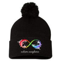 retro Red Instead Autism Autism Acceptance Pom Pom 12in Knit Beanie