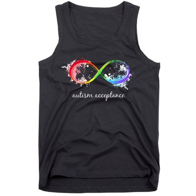 retro Red Instead Autism Autism Acceptance Tank Top