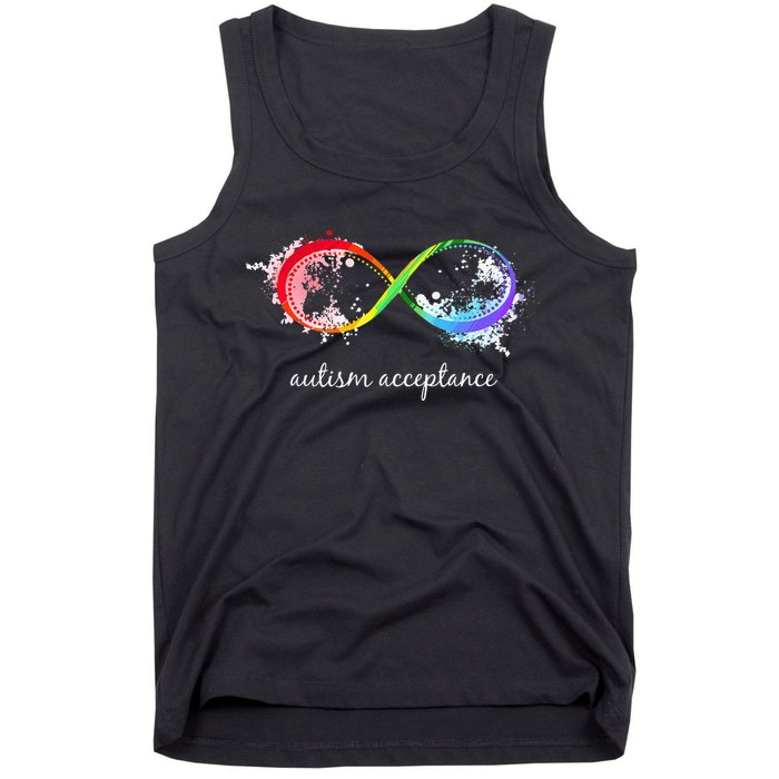 retro Red Instead Autism Autism Acceptance Tank Top