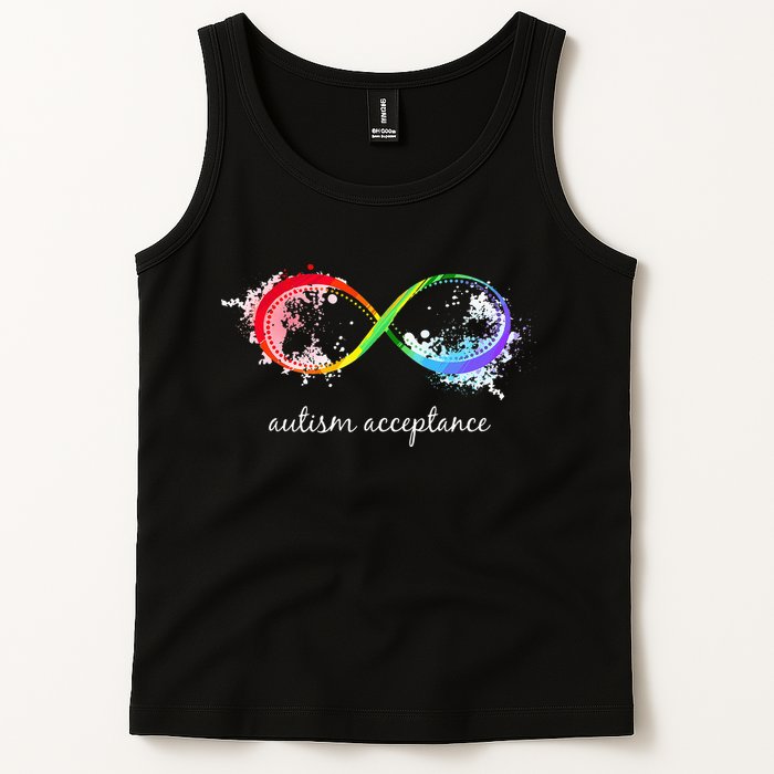 retro Red Instead Autism Autism Acceptance Tank Top