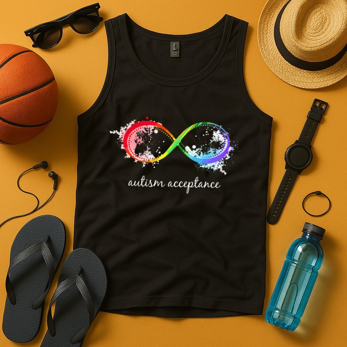 retro Red Instead Autism Autism Acceptance Tank Top