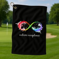 retro Red Instead Autism Autism Acceptance Golf Towel