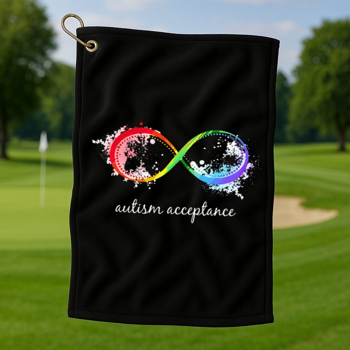 retro Red Instead Autism Autism Acceptance Golf Towel