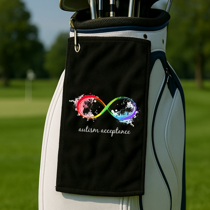 retro Red Instead Autism Autism Acceptance Golf Towel