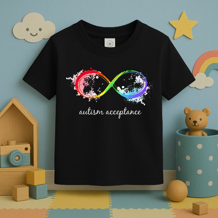 retro Red Instead Autism Autism Acceptance Toddler T-Shirt