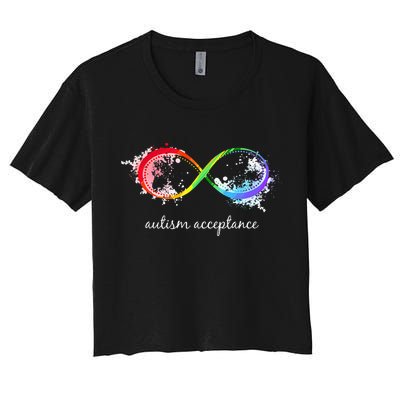 retro Red Instead Autism Autism Acceptance Crop Top