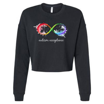 retro Red Instead Autism Autism Acceptance Cropped Pullover Crew