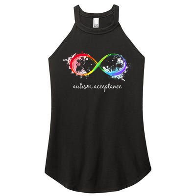 retro Red Instead Autism Autism Acceptance Women's Perfect Tri Rocker Tank