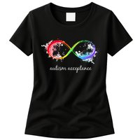 retro Red Instead Autism Autism Acceptance Womens T-Shirt