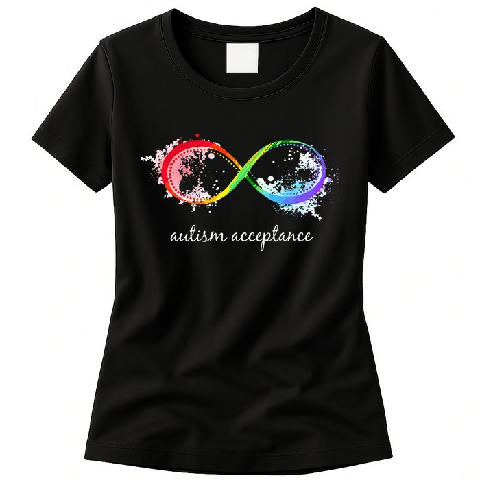 retro Red Instead Autism Autism Acceptance Womens T-Shirt